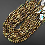 Natural Green Garnet 6mm 8mm 10mm Smooth Round Beads 15.5" Strand