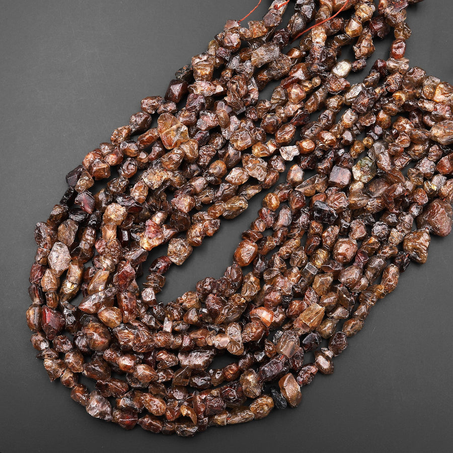 Natural Zircon Freeform Nuggets Raw Gemstone Beads 15.5" Strand