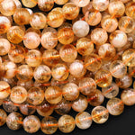 Natural Golden Citrine 4mm 6mm 8mm 10mm 12mm Smooth Round Beads Gemstone 15.5" Strand