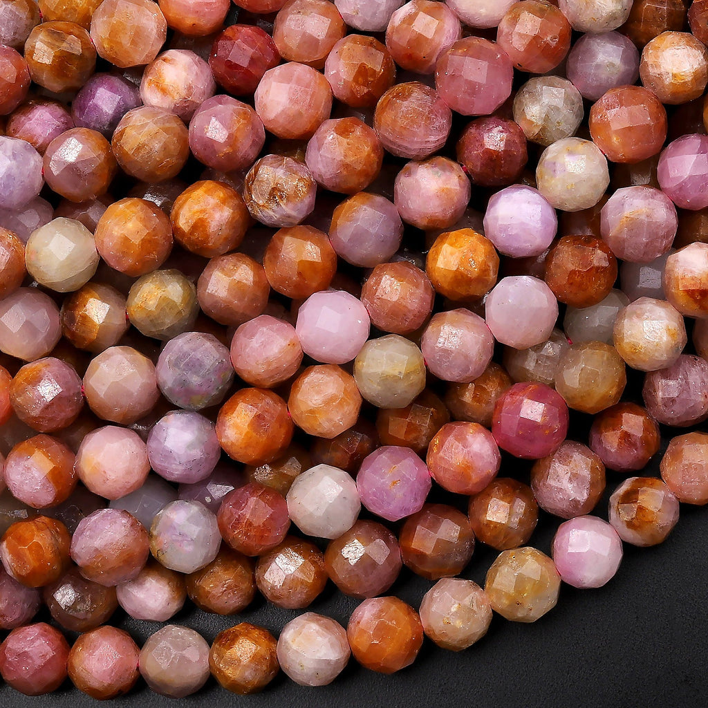 Real Genuine Natural Ruby Gemstone Faceted 3mm 4mm 6mm Round Beads Laser Diamond Cut Gemstone Beads 15.5" Strand