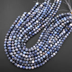 Matte Natural Blue Dumortierite 8mm 10mm Round Beads15.5" Strand