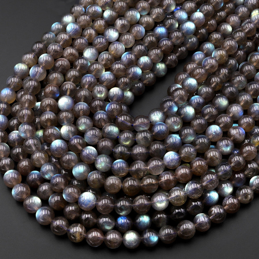 Extremely Rare! Natural Red Labradorite 4mm 6mm 8mm 10mm Round Beads High Quality AAA grade Blue Red Natural Labradorite 15.5" Strand