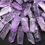 Natural Lilac Purple Amethyst Beads Cleopatra Style Rectangle 15.5" Strand