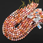 Faceted Natural Orange Pink Botswana Agate 10mm Lantern Round Beads 15.5" Strand