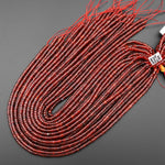 Natural Red Carnelian 4mm Heishi Rondelle Beads 15.5" Strand