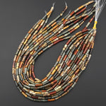 AAA Natural Red Jasper Jasper Thin Long Smooth Tube 4x13mm Beads 15.5" Strand