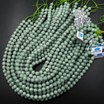 AAA Natural Burma Jade Beads 6mm 8mm 10mm Round Real Genuine Green Jade Gemstone 15.5" Strand