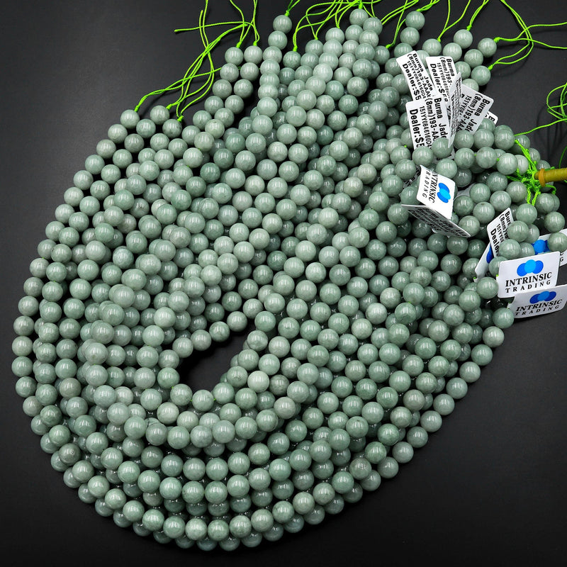 60pcs 6mm Burmese Jade Beads Natural Gemstone Beads Round Loose Beads for  Jewelry Making