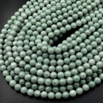 AAA Natural Burma Jade Beads 6mm 8mm 10mm Round Real Genuine Green Jade Gemstone 15.5" Strand