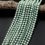 AAA Natural Burma Jade Beads 6mm 8mm 10mm Round Real Genuine Green Jade Gemstone 15.5" Strand