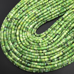 Natural African Green Chrysoprase 4mm Heishi Rondelle Beads 15.5" Strand