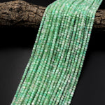 Natural Australian Green Chrysoprase Faceted 3mm Cube Square Dice Beads Gemstone 15.5" Strand