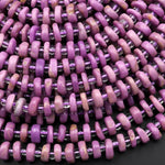 Natural Lavender Purple Phosphosiderite 6mm Freeform Heishi Rondelle Beads Gemstone 15.5" Strand