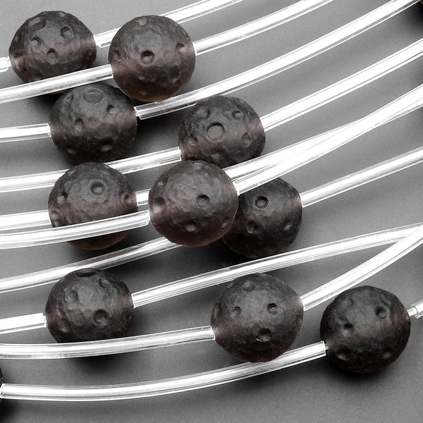 AAA Hand Carved Natural Ice Obsidian Meteorite Gemstone Round Beads 8mm 10mm 12mm 14mm