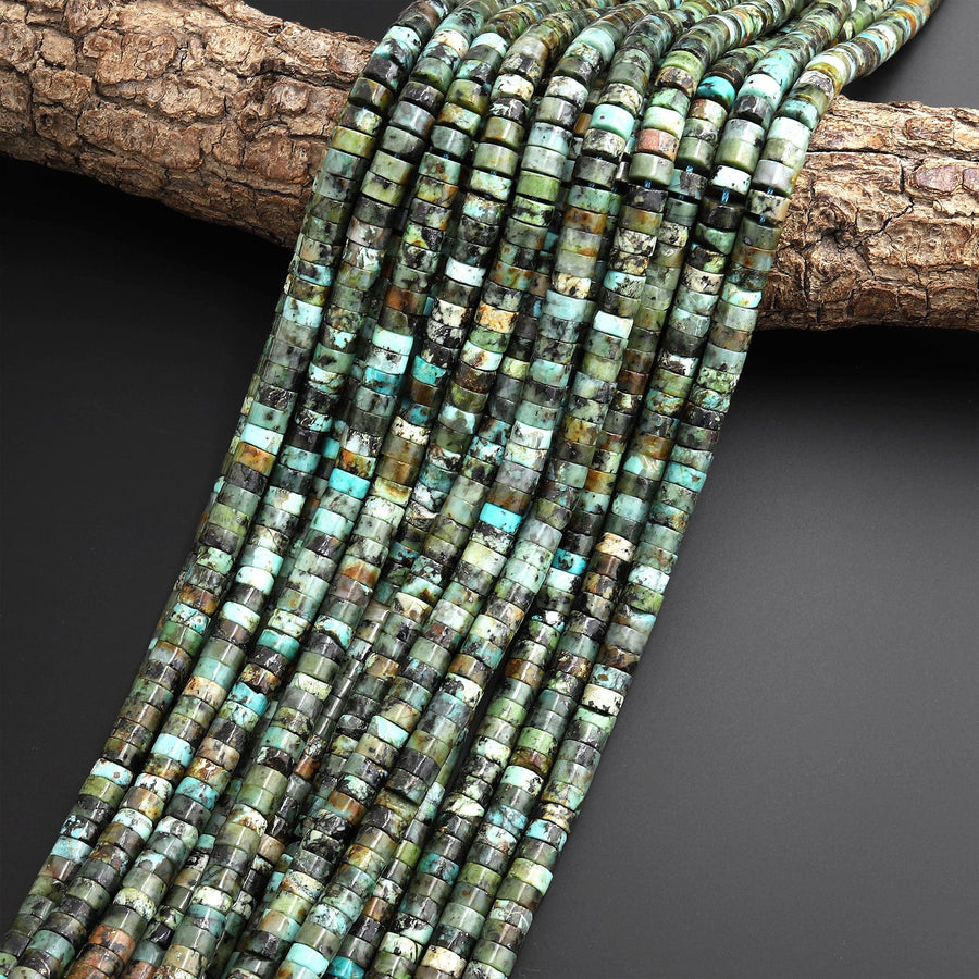 Natural African Turquoise Heishi Beads 4mm 6mm 15.5" Strand