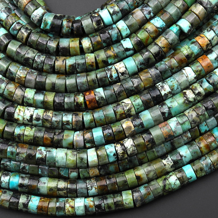 Natural African Turquoise Heishi Beads 4mm 6mm 15.5" Strand