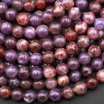 AAA Chaytoyant Natural Lepidolite 4mm 6mm 8mm Round Beads Natural Mauve Purple Gemstone 15.5" Strand