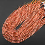 AAA Natural Sunstone Micro Faceted 2mm 3mm Cube Dice Square Beads 15.5" Strand