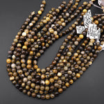 Rare Natural Bronze Tiger's Eye W/ Quartz Matrix 6mm 8mm Round Beads 15.5" Strand