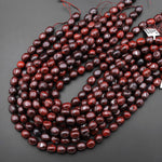 Natural Red Tiger Iron Freeform Pebble Nugget Beads Gemstone 15.5" Strand