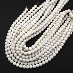 Natural White Lava Round Beads 4mm 6mm 8mm 10mm Organic Earthy Stone 15.5" Strand