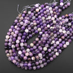 Natural Chevron Amethyst 10mm Round Beads Natural Purple White Amethyst Aka Flower Amethyst 16" Strand