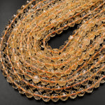 AAA Natural Citrine Faceted 6mm 8mm 10mm Beads Geometric Double Hearted Star Cut Gemstone 15.5" Strand
