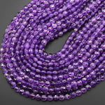 AAA Faceted 6mm 8mm Purple Amethyst Coin Beads