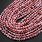 Natural Strawberry Quartz 4mm Round Beads 15.5" Strand