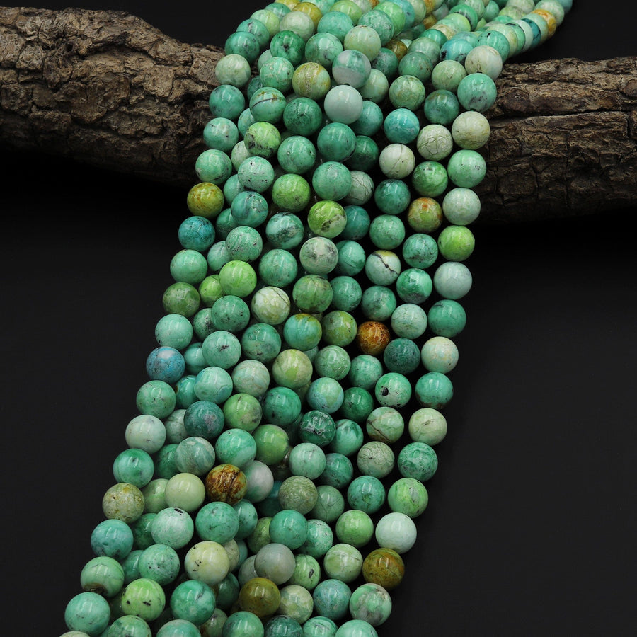 Natural African Apple Variscite 6mm 8mm 10mm Round Beads 15.5" Strand