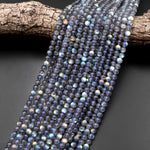 AAA Natural Blue Labradorite 4mm 6mm 8mm 10mm Round Beads Nothing But Fire Superior Quality 15.5" Strand