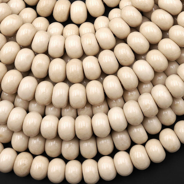 Natural Fossil Jasper Aka River Stone 6mm 8mm Smooth Rondelle Beads 15.5" Strand