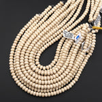 Natural Fossil Jasper Aka River Stone 6mm 8mm Smooth Rondelle Beads 15.5" Strand