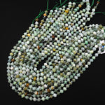 Natural Green Burma Burmese Jade Freeform 6mm 8mm Rounded Rondelle Beads 15.5" Strand