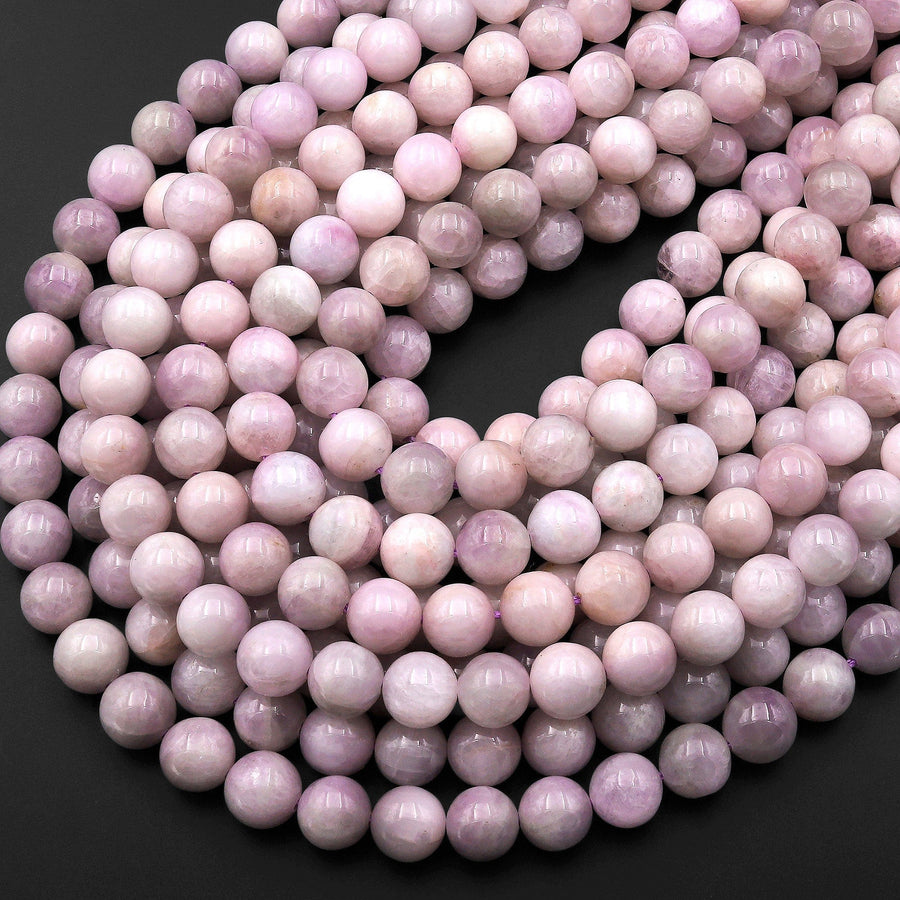 Natural Kunzite 4mm 6mm 8mm 10mm Round Beads Soft Violet Purple Pink Gemstone Real Genuine Natural Kunzite 16" Strand