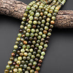 AA Natural Green Garnet 4mm 6mm 8mm 10mm Round Beads Smooth Highly Polished Stunning Green Garnet Gemstone 15.5" Strand