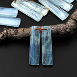 Rare Natural Blue Calcite Rectangle Earring Pairs Cabochon Cab Drilled Matched Gemstone Earrings Bead Pairs