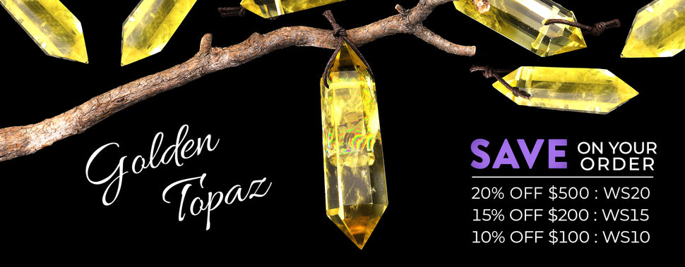 Rare AAA Natural Golden Topaz Pendant Double Terminated Point Top Side Drilled Gemstone Crystal; SAVE ON YOUR ORDER: 20% OFF $500: WS20; 15% OFF $200: WS15; 10% OFF $100: WS10