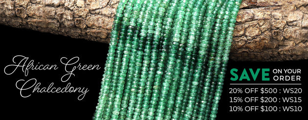 Rare Faceted African Green Chalcedony 4mm Rondelle Beads Gemstone 15.5