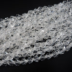 Faceted Quartz Beads Star Cut Geometric Stone 6mm 8mm 10mm 12mm 15" Strand