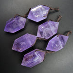 Drilled Natural Amethyst Pendant Double Terminated Pointed Rich Purple High Quality Natural Crystal Pendant Bead Side Drilled Pendant P1762