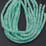 Natural Peruvian Amazonite Beads Smooth Polished Rondelle 6mm 15.5" Strand