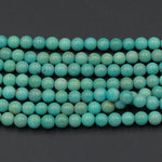 Natural Green Turquoise 6mm Round Beads Highly Polished High Quality Real Genuine Vibrant Green Turquoise Spheres 15.5" Strand