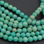 Natural Green Turquoise 6mm Round Beads Highly Polished High Quality Real Genuine Vibrant Green Turquoise Spheres 15.5" Strand