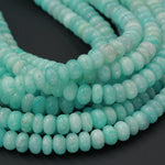 Natural Peruvian Amazonite Beads Smooth Polished Rondelle 6mm 15.5" Strand