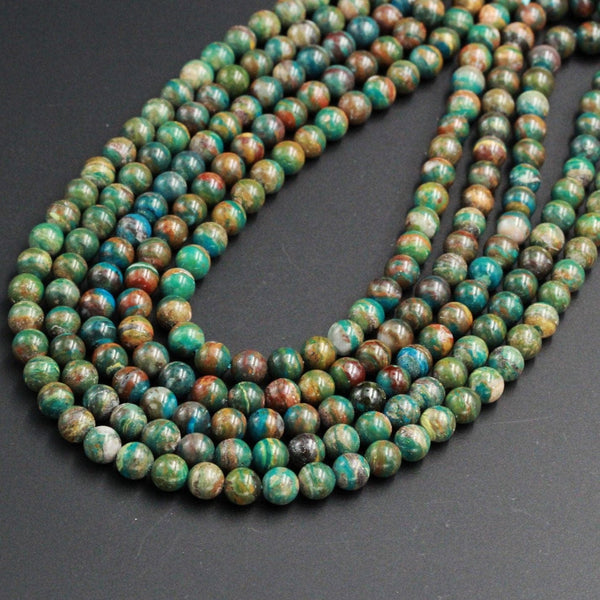 Rare Genuine Natural Peruvian Blue Opal 8mm Round Beads High Quality Large Earthy Blue Opaline Stone Round Beads 16" Strand