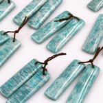 Drilled Natural Russian Amazonite Earring Pair Matched Drilled Cabochon Cab Rectangle Earring Pair