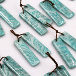 Drilled Natural Russian Amazonite Earring Pair Matched Drilled Cabochon Cab Rectangle Earring Pair