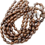 Faceted Natural Bronzite Beads 16mm 18mm Teardrop Vertically Drilled Gemstone 15.5" Strand