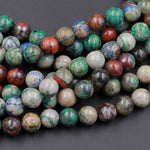 Natural Sonora Sunrise Beads 4mm 6mm 8mm 10mm AKA Real Natural Chrysocolla Cuprite Beads Sonora Sunset Beads 15.5" Strand